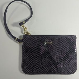 Coach Purple Violet Scale Pattern Wristlet